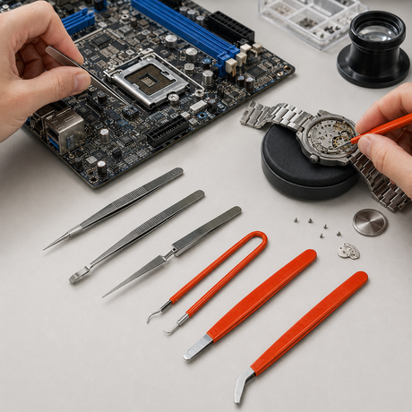 7pcs Precision Tweezers Set - Computer, Electrical & Watch Repair Maintenance