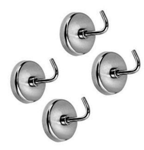 4x Heavy Duty Neodymium Magnetic Hook - 3.7kg Capacity (Strong Wall Hanger)