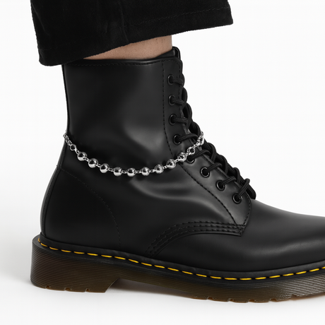 2-Pack Gold & Silver Ball Chain Shoe Charms for Dr. Martens Boots