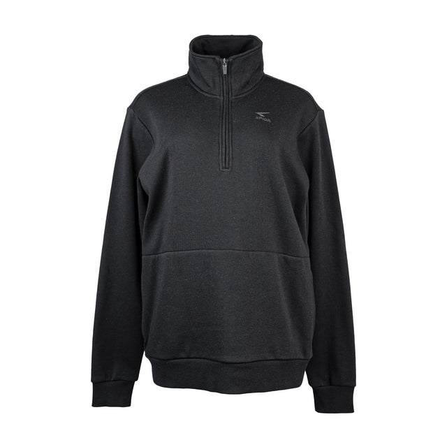Sfida Sebastian Mens Zip Neck Sweatshirt - Black (Fleece Pullover Jumper) - BLACK