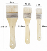 3pcs GESSO BRUSHES Paint Brush Art Wood Artist Size 2, 4 & 6 Varnish
