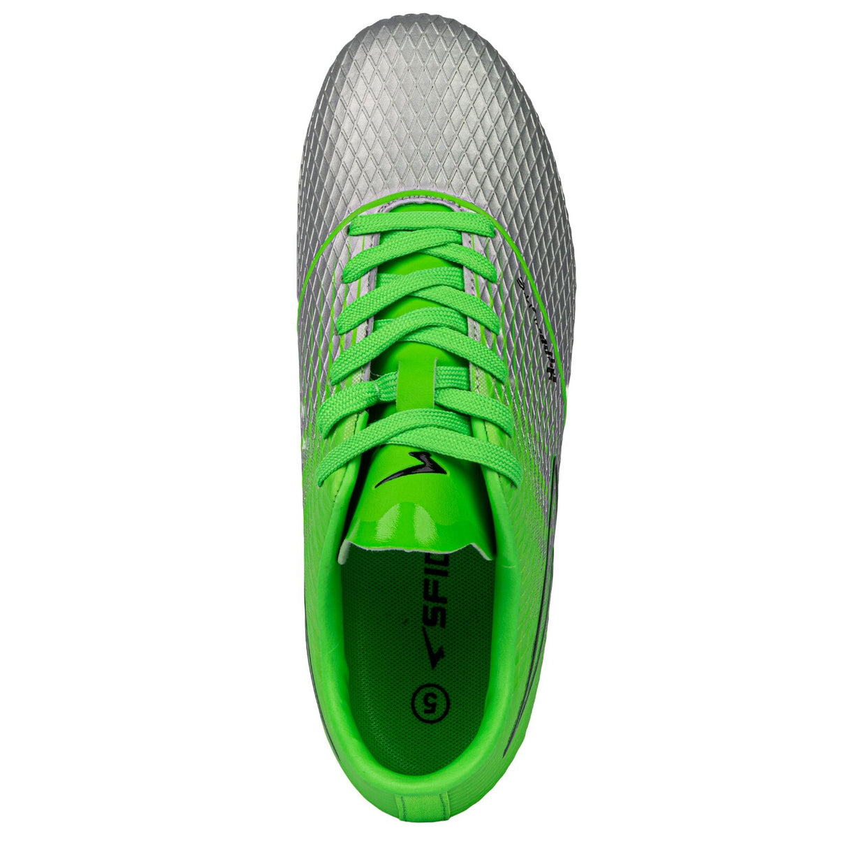 Sfida Equaliser Junior Football Soccer Boots - Silver/Green (Childrens/ Kids)