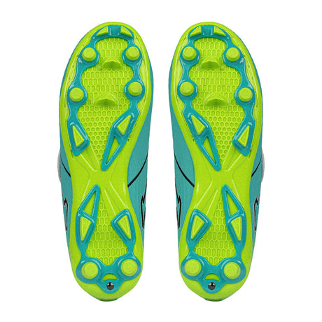 Sfida Equaliser V Strap Junior Football Soccer Boots Childrens Kids in Aqua/Lime