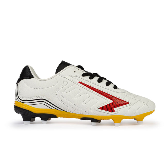 Sfida Legend Team Junior Football Soccer Boots - White/Red/Yellow (Childrens/Kids)