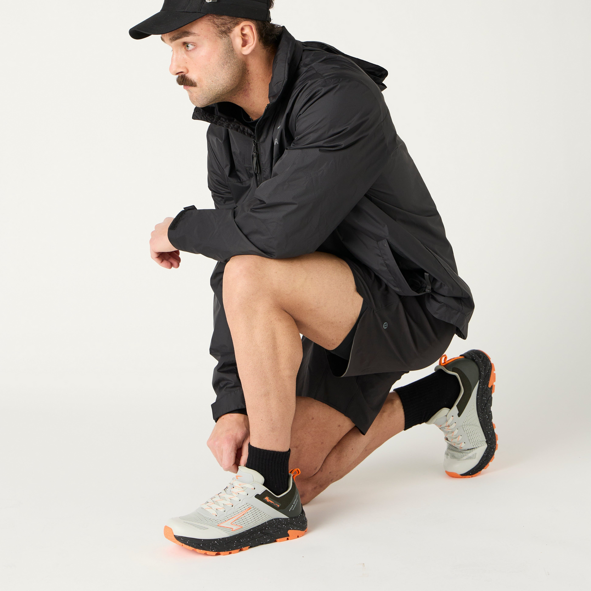 SFIDA Mens Nomad Hyper Lite Trail Runners Sneakers Shoes in Grey/Khaki/Orange