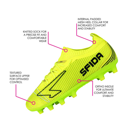 Sfida Pulse Junior Sock Football/Soccer Boots - Black