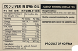3x 121g Sea Cave Cod Liver Fish in Natural Own Oil Pack (Metal Tin) - Product of Norway