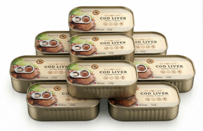 9x 121g Sea Cave Cod Liver Fish in Natural Own Oil Bulk Pack (Metal Tin) - Product of Norway