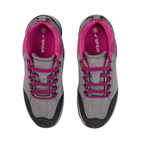 SFIDA Voyage Womens Outdoor Walker Hiking Shoes Walking Sneakers in Grey/Berry/Black