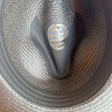 Strand Hatters Panama Straw Fedora Hat - Black