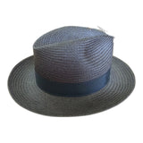Strand Hatters Panama Straw Fedora Hat - Black