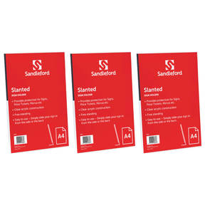 3x Sandleford Slanted A4 Sign Holder Bulk Pack - Portrait (210x65x297mm)