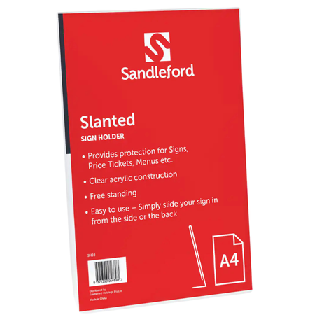 3x Sandleford Slanted A4 Sign Holder Bulk Pack - Portrait (210x65x297mm)