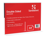 3x Sandleford Double Sided Sign Holder Bulk Pack - T-Shape A4 Protection for Menus/Tickets/Signs