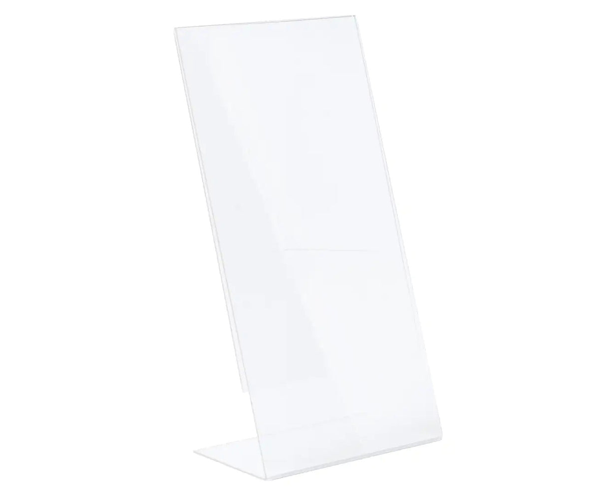 3x Sandleford DL Slanted Sign Holder Bulk Pack - Portrait (11x5x22cm)