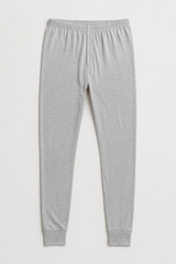 2pcs Set Mens Grey Cotton Thermal Long Sleeve Top & Long John Pants Underwear