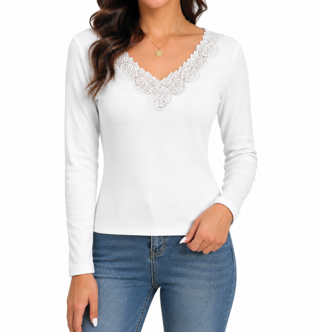 Womens Thermal Beige Cotton Long Sleeve Spencer Top - Base Layer Underwear
