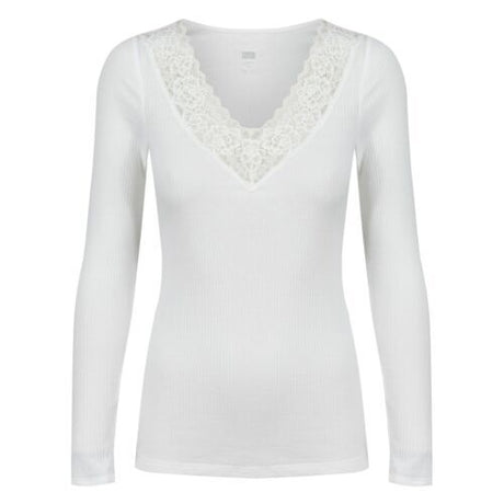 Ladies Merino Wool Blend Long Sleeve Thermal Spencer Top Thermals Underwear - Beige