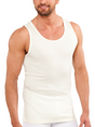 Mens THERMAL Merino Wool Blend Natural Singlet Top - Sleeveless Warm Underwear/Base Layer