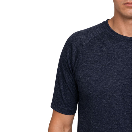 Mens Merino Wool Blend Short Sleeve Thermal Top - Black (Base Layer Underwear)