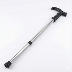 Adjustable Silver Walking Stick - Extra Sturdy Ergonomic Pole