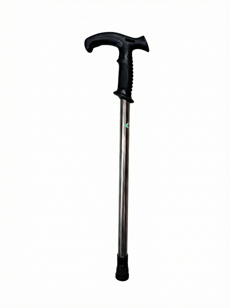 Adjustable Silver Walking Stick - Extra Sturdy Ergonomic Pole
