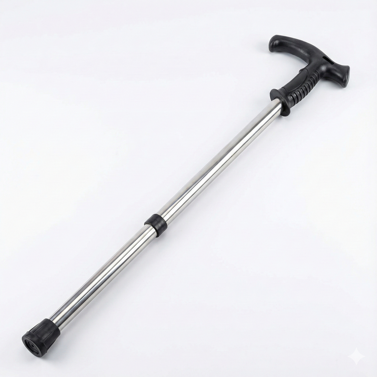 Adjustable Silver Walking Stick - Extra Sturdy Ergonomic Pole