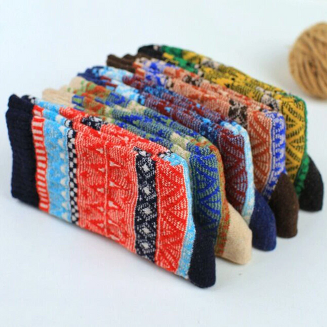 12x Mens Norwegian Wool Blend Crew Socks Bulk Pack (EU 40-46) - Assorted Colours Warm Winter Socks