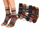 12 Pairs Womens American Alpaca Wool Blend Socks - Assorted Colours (One Size Fits Most)