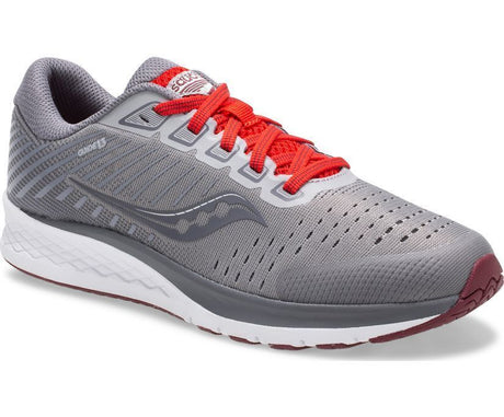 Saucony Guide 13 Big Kids Sneakers- Alloy/Red (Boys/Girls Walking Shoes)
