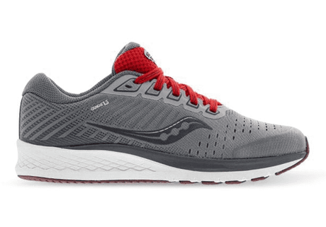 Saucony Guide 13 Big Kids Sneakers- Alloy/Red (Boys/Girls Walking Shoes)