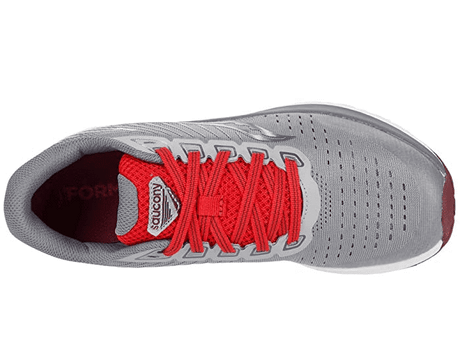 Saucony Guide 13 Big Kids Sneakers- Alloy/Red (Boys/Girls Walking Shoes)
