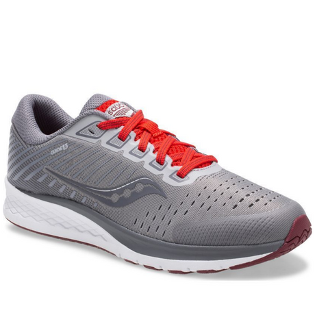 Saucony Guide 13 Big Kids Sneakers- Alloy/Red (Boys/Girls Walking Shoes)