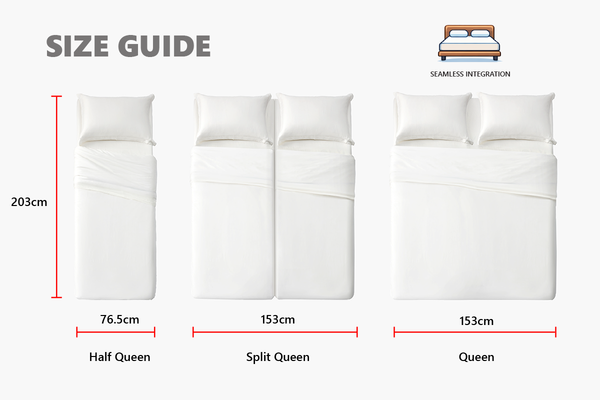 2pcs Set Half Queen Electric Adjustable Bed Base & Premium Memory Foam Mattress