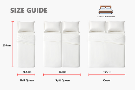2pcs Set Half Queen Electric Adjustable Bed Base & Premium Memory Foam Mattress