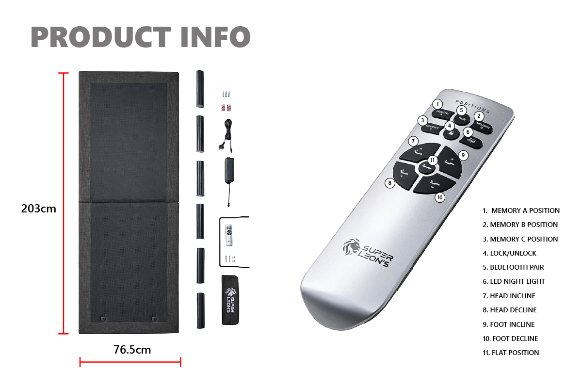 Zero Gravity Electric Adjustable Bed Base Frame w/ OKIN Motors Anti Snore - Split Queen