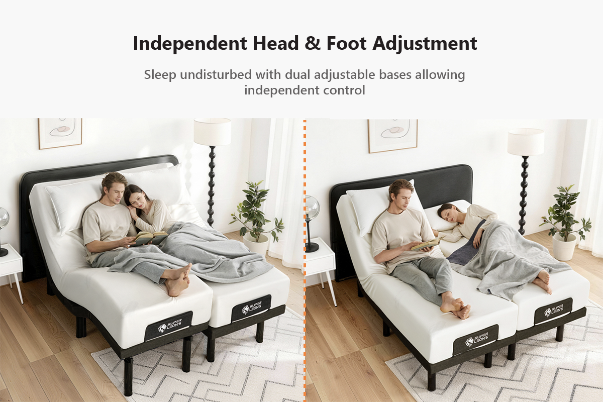 2x Electric Adjustable Bed Bases & 2x Premium Memory Foam Mattresses - Half Queen (4pcs Set)