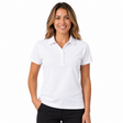 Sporte Leisure Womens 100% Egyptian Cotton Solid Polo Shirt - White (Short Sleeve Top)