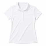 Sporte Leisure Womens 100% Egyptian Cotton Solid Polo Shirt - White (Short Sleeve Top)