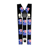 Mens Suspenders Braces Adjustable Strong Clip On Elastic Formal Wedding Slim - Australia Flag