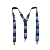 Mens Suspenders Braces Adjustable Strong Clip On Elastic Formal Wedding Slim - Australia Flag