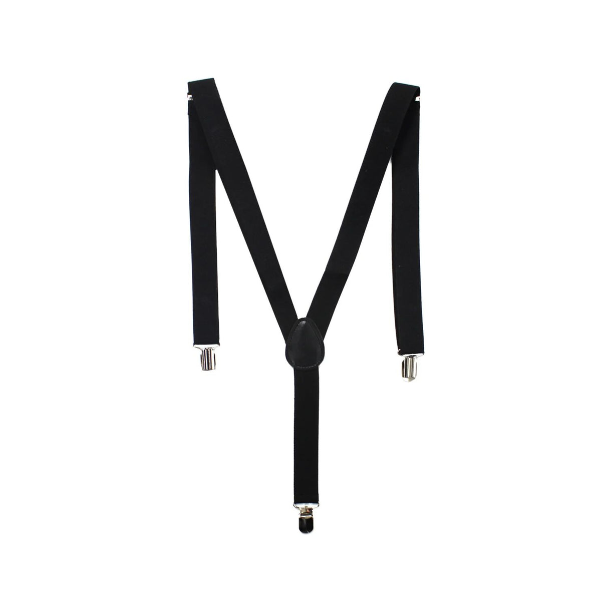 Mens Suspenders Braces Adjustable Strong Clip On Elastic Formal Wedding Slim - Black