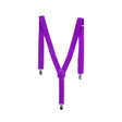 Mens Purple Slim Suspenders - Strong Adjustable Clip On Braces for Weddings/Formals