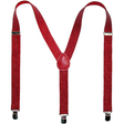 Mens Red Glitter Slim Suspenders - Strong Adjustable Clip On Braces for Weddings/Formals