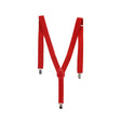 Mens Red Slim Suspenders - Strong Adjustable Clip On Braces for Weddings/Formals