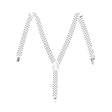 Mens White/Black Polka Dot Slim Suspenders - Strong Adjustable Clip On Braces for Weddings/Formals