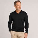 Sporte Leisure Mens Wool Blend V-Neck Jumper - Black (Knit Pullover)