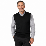 Sporte Leisure Mens Wool Blend Knit V-Neck Vest in Black