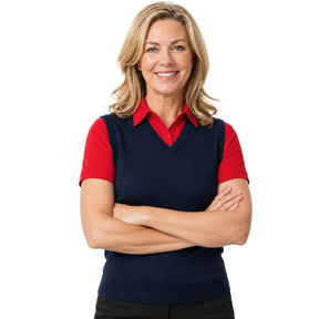 Sporte Leisure Womens V-Neck Wool Blend Knit Vest in Navy