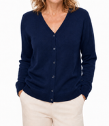 Sporte Leisure Womens Wool Knit Cardigan - Navy Blue (Pullover Jumper)